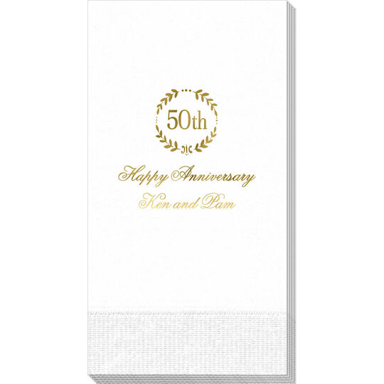 50th Wreath Guest Towels